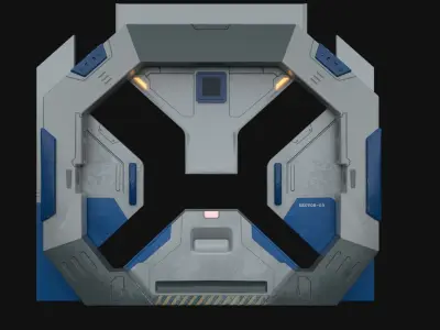 Sci-Fi Door 01  Low-poly 3D model