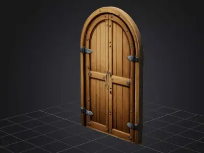 Medieval Wooden Door 3D model purchase