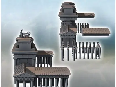 Brandenburg Gate monument Berlin Germany - Modern WW2 WW1 World  3D print model