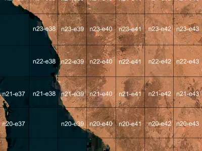 Mecca and the Red Sea coast of Saudi Arabia - tile n24 e39 3D model