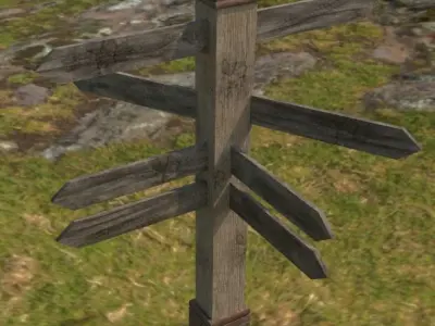 Old Road Sign - Low Poly Low-poly 3D model