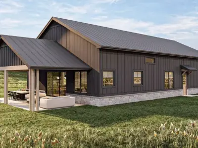 Modern Bungalow House 3D Model  with  Interior  Exterior Renders 3D model