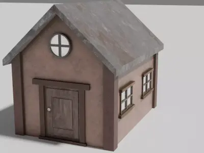 Small LowPoly Dirty house model  Low-poly 3D model