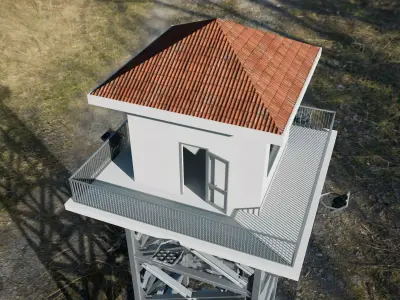 Military Base  Watchtower Guard Tower  FBX BLEND OBJ Low-poly 3D model