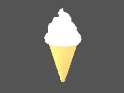 Voxel Ice Cream Cone v1 Pack 01 Low-poly 3D model