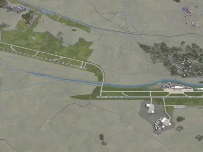 Pyongyang - Airport Low-poly 3D model