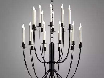 Erika Two Tier Chandelier by Thomas O Brien 3D model