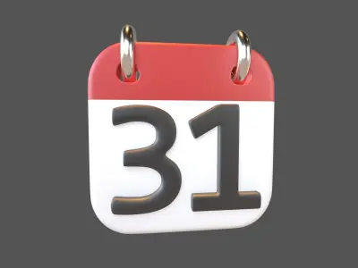 Calendar 1 To 10 Icon  Pack Vol 1 3D model