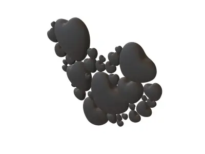 Combination Design Heart Icon v1 003 3D model