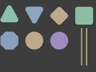 Set of signs Low-poly 3D model