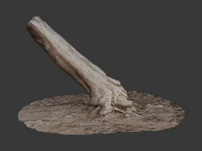 Leaning Tree Trunk Scan Low-poly 3D model