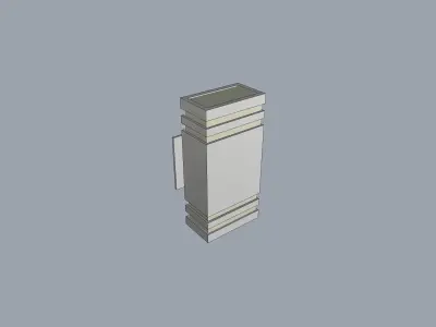 Modern wall light fixture wide 3D model