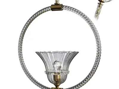 Art Deco Murano Glass and Crystal Chandelier Low-poly 3D model