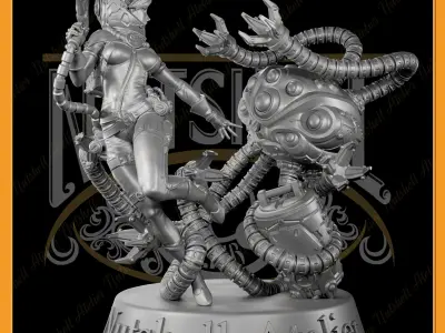 Nutshell Atelier - Space girl and Monster - NSFW 3D print model