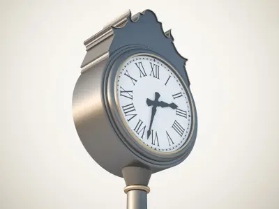 Stylized street clock 3D model