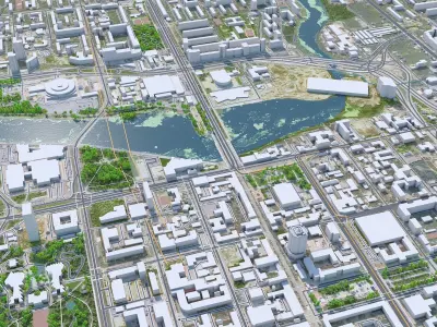 Chelyabinsk Downtown Russia Low-poly 3D model