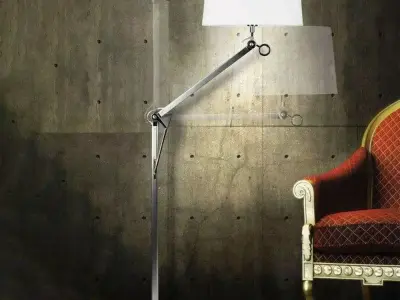Industrial Adjustable Floor Lamp 3D model