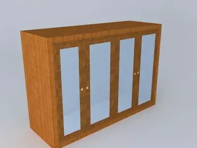 Cuboard 2 wooden cabinet with glass doors 3D model