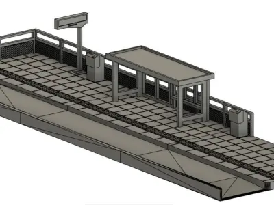 Tram Stop London Low-poly 3D model