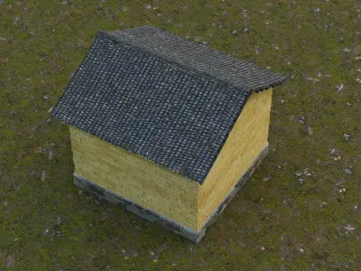 Traditional Rural Warehouse Low-poly 3D model