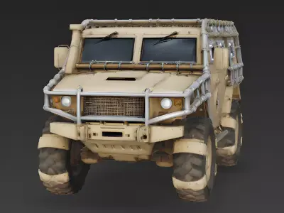 Heavy Desert Expedition Armored SUV 3D Model Low-poly 3D model