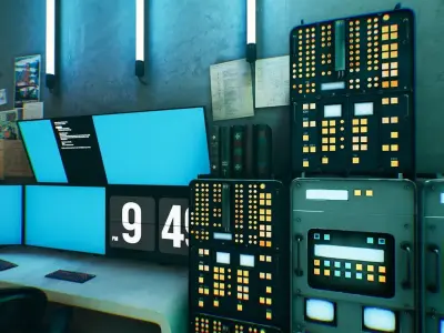 Cyberpunk Room Low-poly 3D model purchase