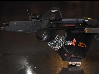 Sci-Fi SMG Low-poly 3D model