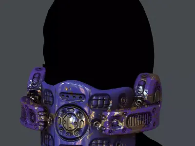 Helmet gas mask scifi military combat Low-poly Low-poly 3D model get