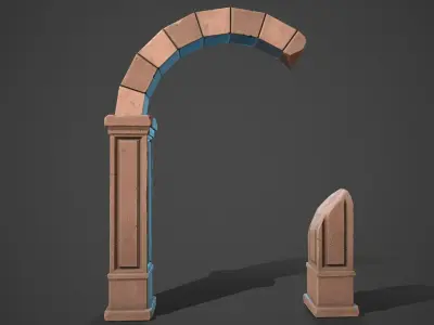 Stylized ruin Low-poly 3D model