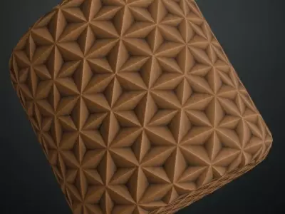 Geometric Pyramid Carved Wood Panel PBR Seamless Texture
