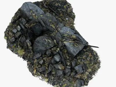 Garbage Fireplace Low-poly 3D model