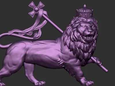 Flag Lion 3D Pendant 3D print model