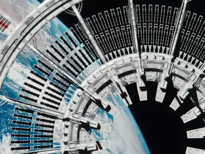 Sci-Fi Orbital Array Space Station - High Poly C4D Octane 3D model