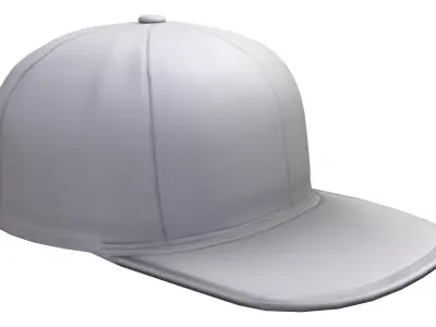 White Sports Cap Low-poly 3D model