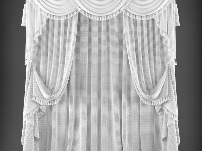 Curtain with tassels Low-poly 3D model purchase