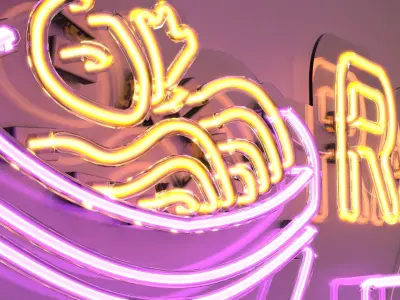 Ramen 3 - Neon Sign 3D model