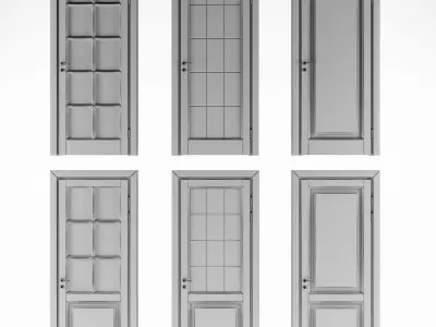 Domberg doors collection with glass 3D model