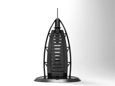 Burj Al Arab DIY scale model 500th 45 parts assembly instruction 3D print model