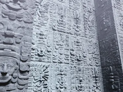High poly Gray Mayan Temple Wall 230719 3D model