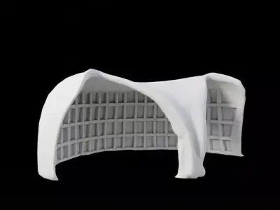 Futuristic Organic Waffle Pavilion Parametric Grid Shelter Low-poly 3D model