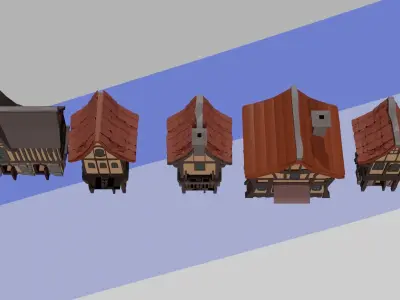 Fantasy Medieval Buildings Pack Free low-poly 3D model