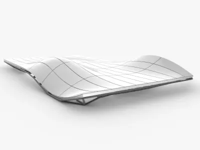 Wavy Space Truss Ceiling 3D model