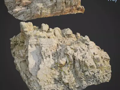 3d scanned rock cliff Q 3D model