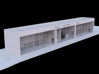 Bus station 3D model