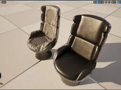 Game Ready Sci-Fi Chair Low-poly 3D model