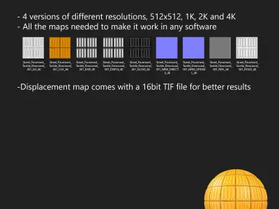 Street Pavement Tactile Directional 001 Texture