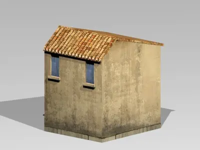 2 storey Italian residential building  Low-poly 3D model