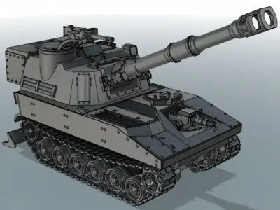 Paladin pattern mobile artillery 3D print model