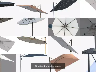 Street umbrellas 3D Model Pack