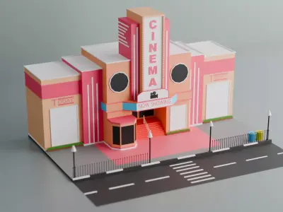 Cinema hall Free low-poly 3D model